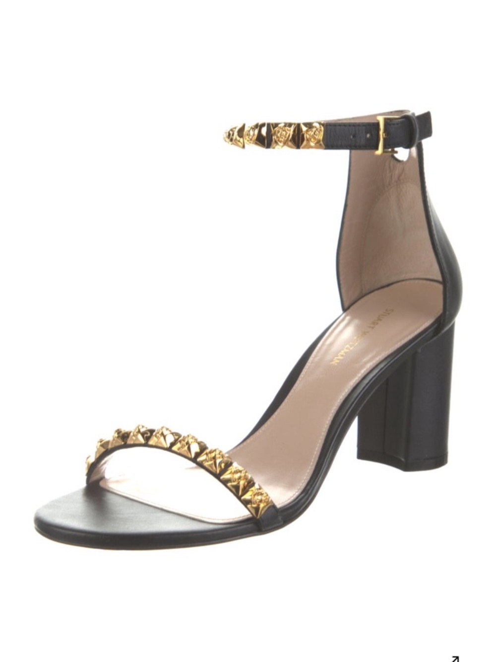 BARELY WORN - Stuart Weitzman Leather Studded Accent Sandals